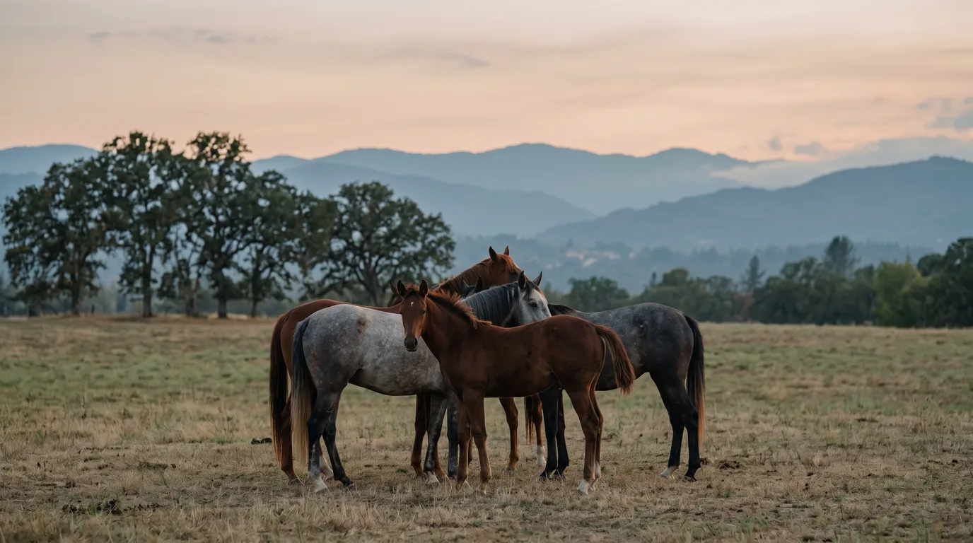 Chevaux en liberté, Poney Club de Barny, Rhône